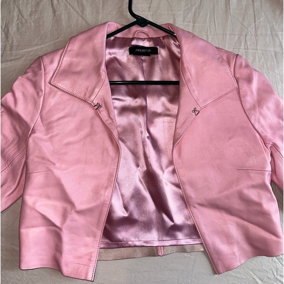 Arden B Pink Leather Jacket Size Small - Picture 4 of 7